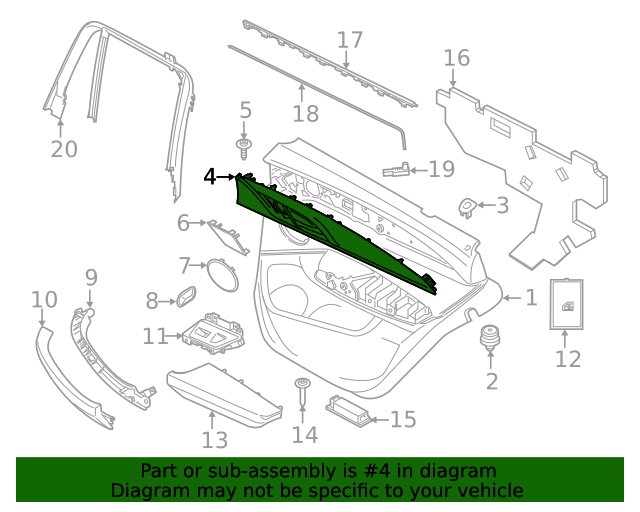 51427940389 - 2019-2024 BMW X4 Upper Trim Panel (51-42-7-940-389) | BMW ...