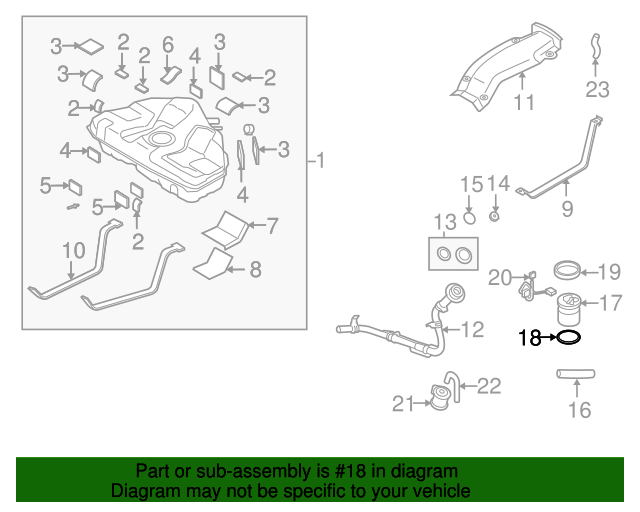 20032008 Mazda 6 Fuel Pump Tank Seal GM6A42166