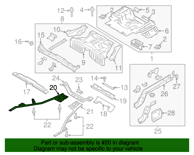 20152023 Ford Mustang OEM Suspension SubFrame CrossMember Brace FR3Z