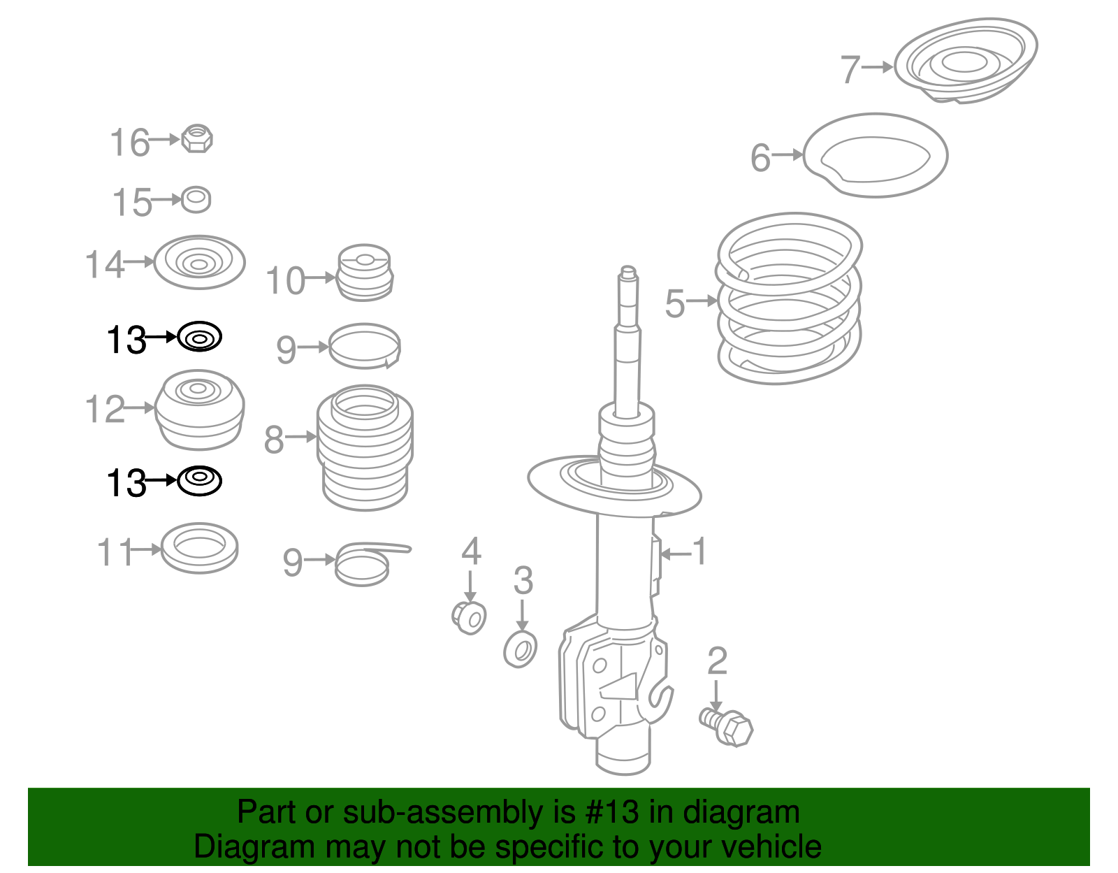 Retainer, Front Suspension Strut Mt<See Guide/Contact Bfo> - Cadillac (90223654)