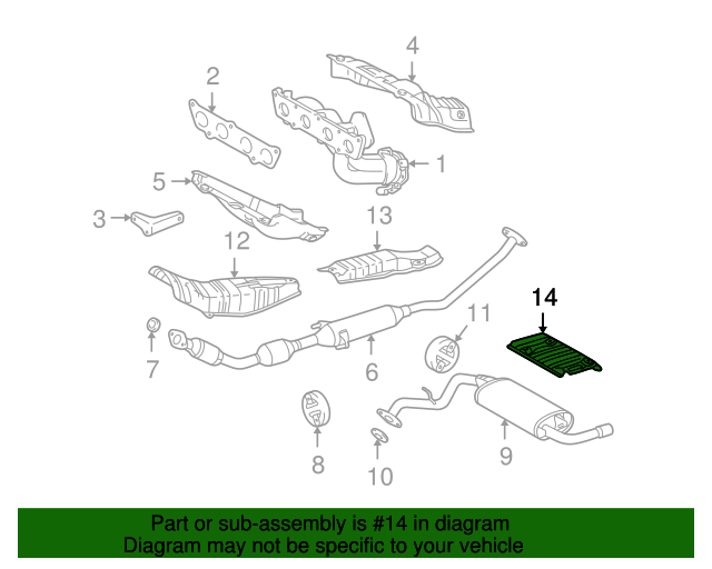 20032008 Toyota Matrix Heat Shield 5832701030 Toyota Parts Center