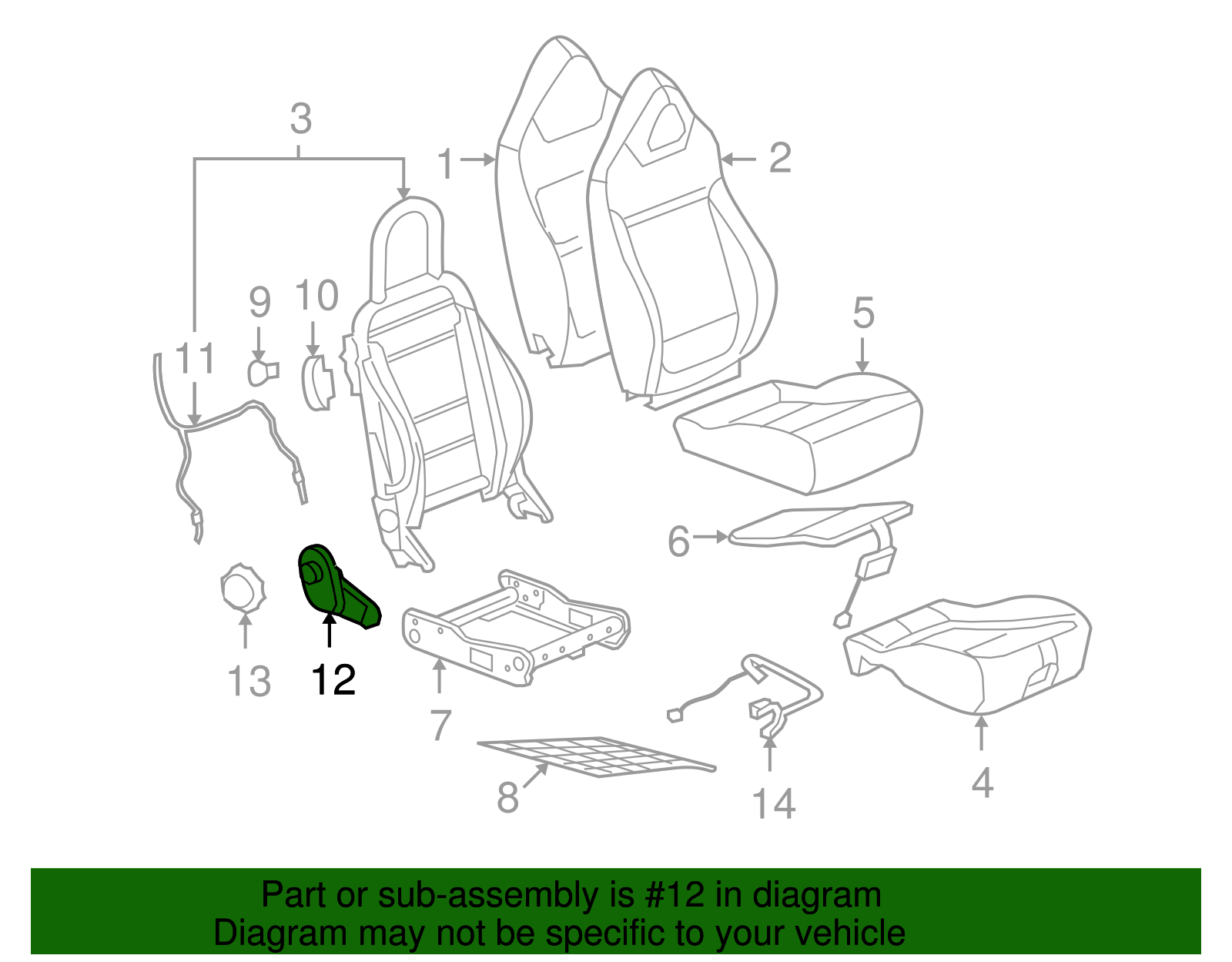 Front Seat Recliner Outer Finish Cover - GM (90366591)