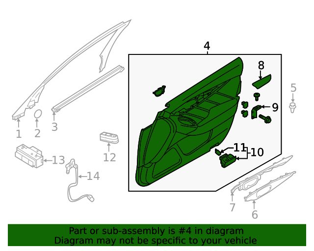 20142020 Infiniti Q50 Door Trim Panel 809014HH0B XportAuto