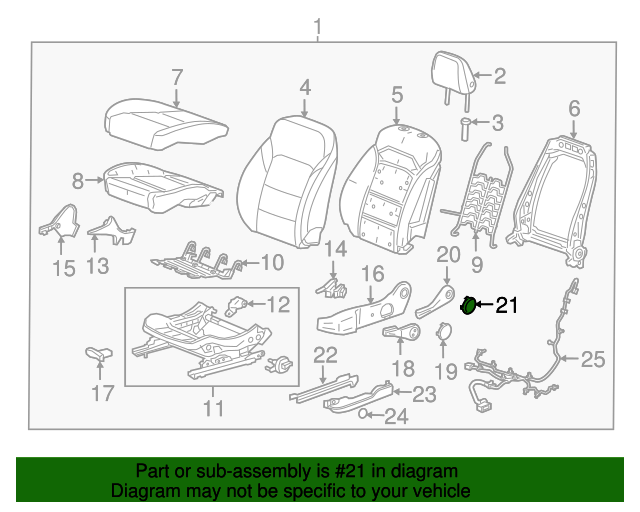 Genuine GM Recline Handle Cap 23219493