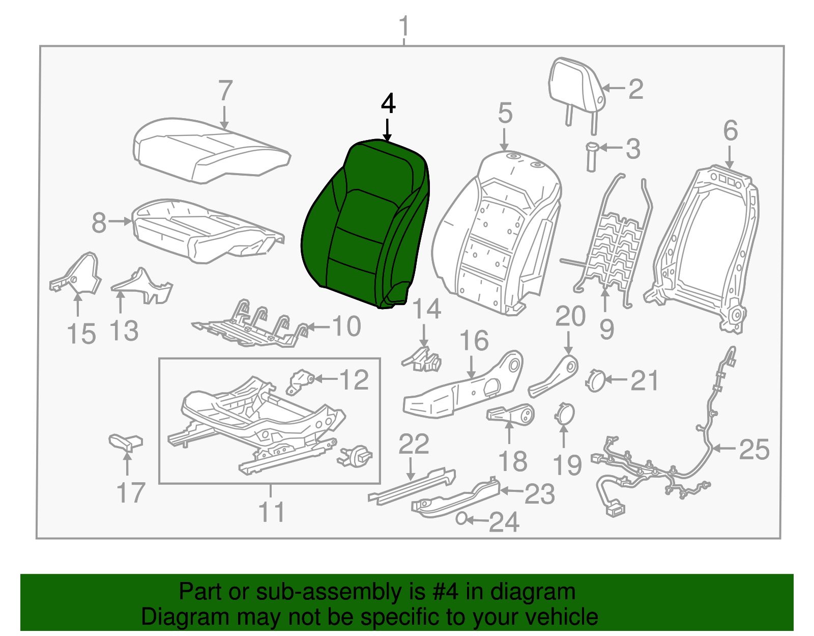 Seat Back Cover - GM (84411594)