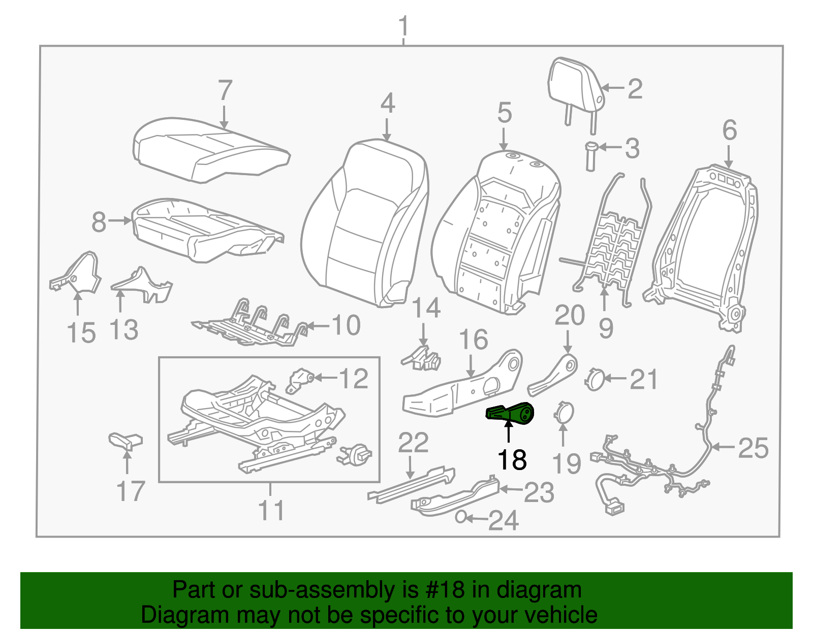 Ash Gray Driver Seat Vertical Actuator Handle - GM (84305949)