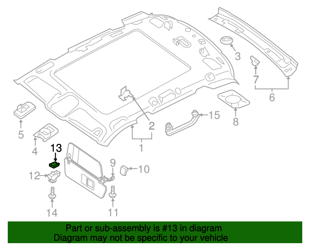 5N0867633A SunVisor Clip 20172023 Audi Audi OEM Parts