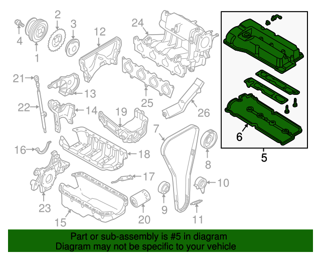 19992001 Mazda Protege Valve Cover ZL0110210B