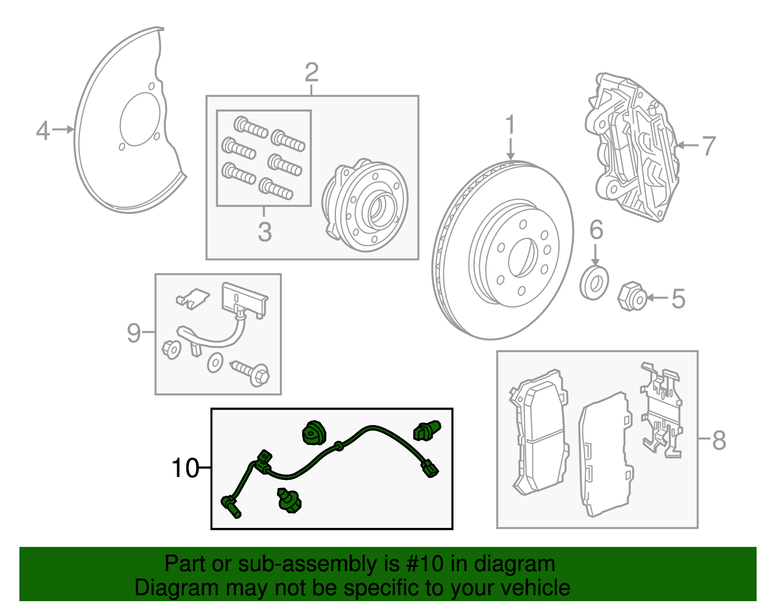 Front Passenger Side Wheel Speed Sensor - GM (84375752)