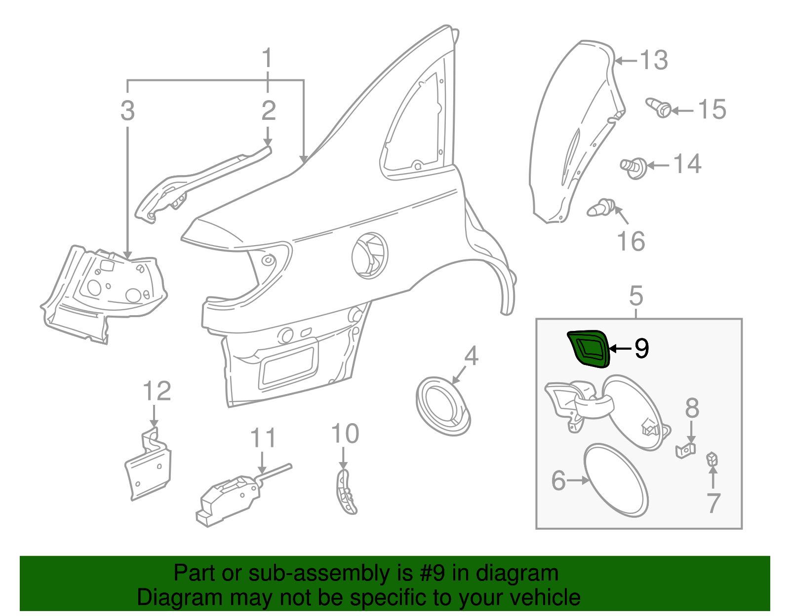 Gasket, F/Tnk Fil Dr - GM (90584443)