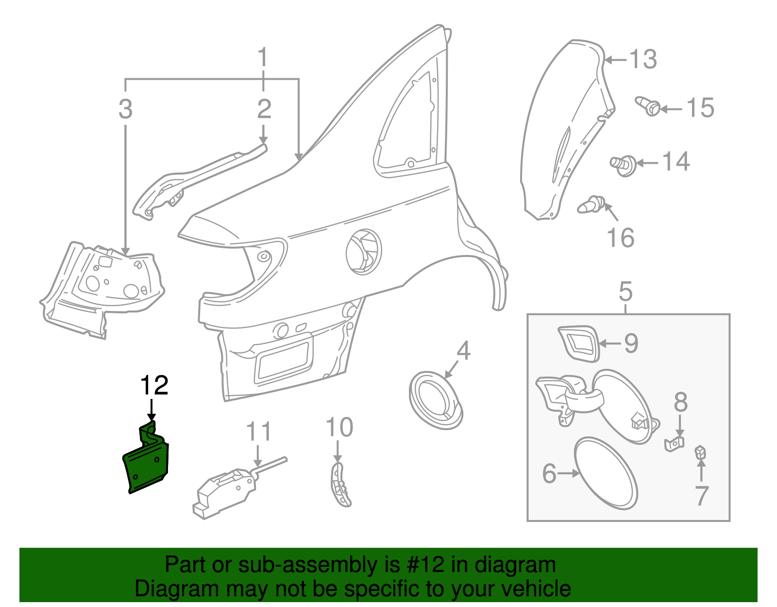 Bracket Assembly, F/Tnk Fil Dr Lk Actr - GM (90584422)