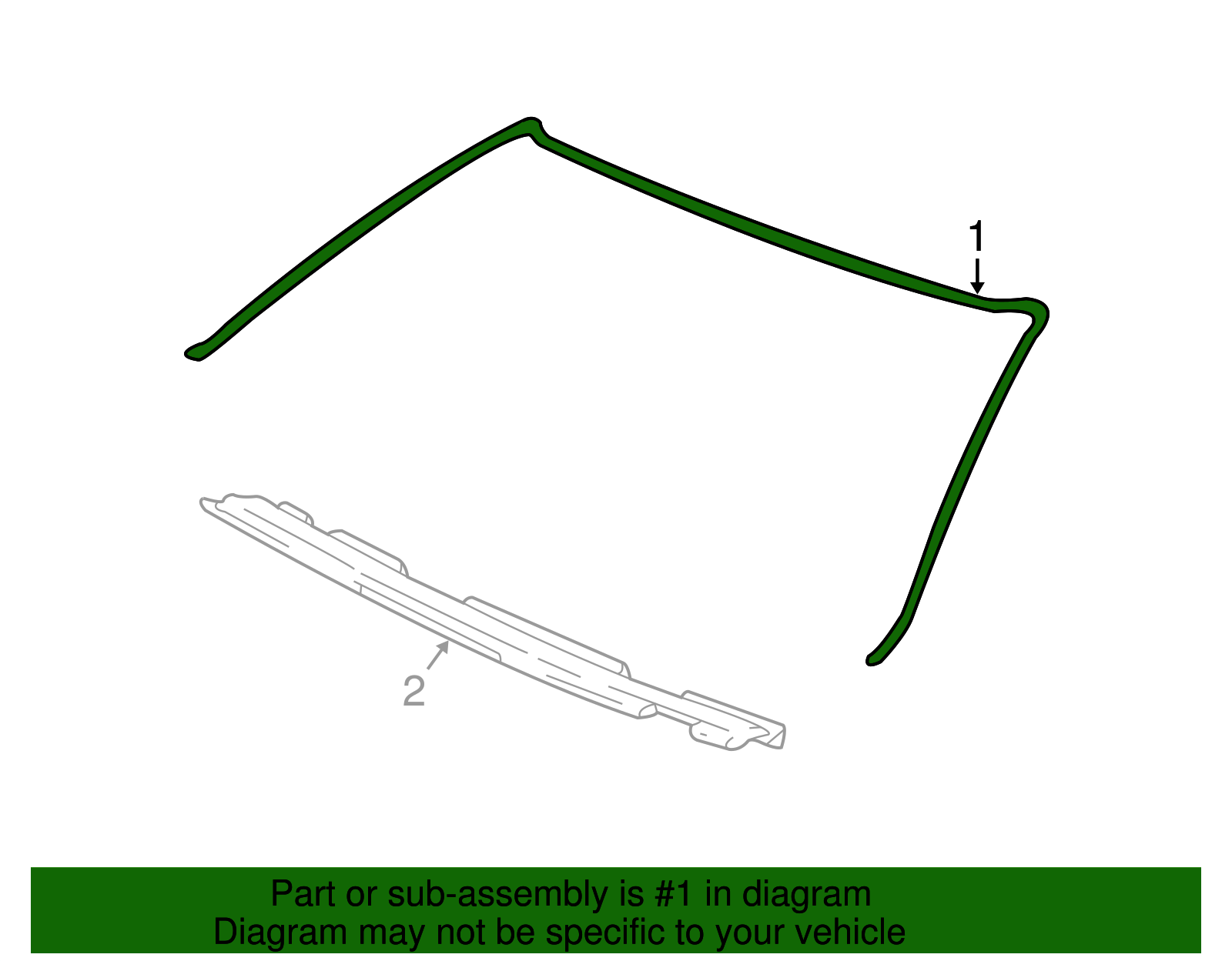 Molding, W/S Upper Rvl - GM (88897269)