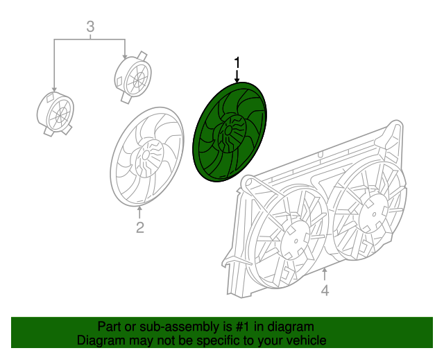 20052014 GM 5 Blade Passenger Side Engine Cooling Fan Blade Kit with
