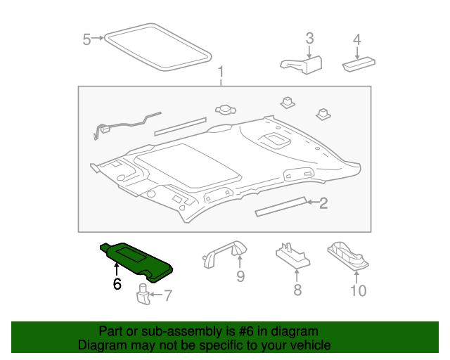 TOYOTA Genuine OEM Visor Assembly Left-Hand Part #74320-33F00-E0 TOYOTA Genuine OEM Visor Assembly Left-Hand Part #74320-33F00-E0