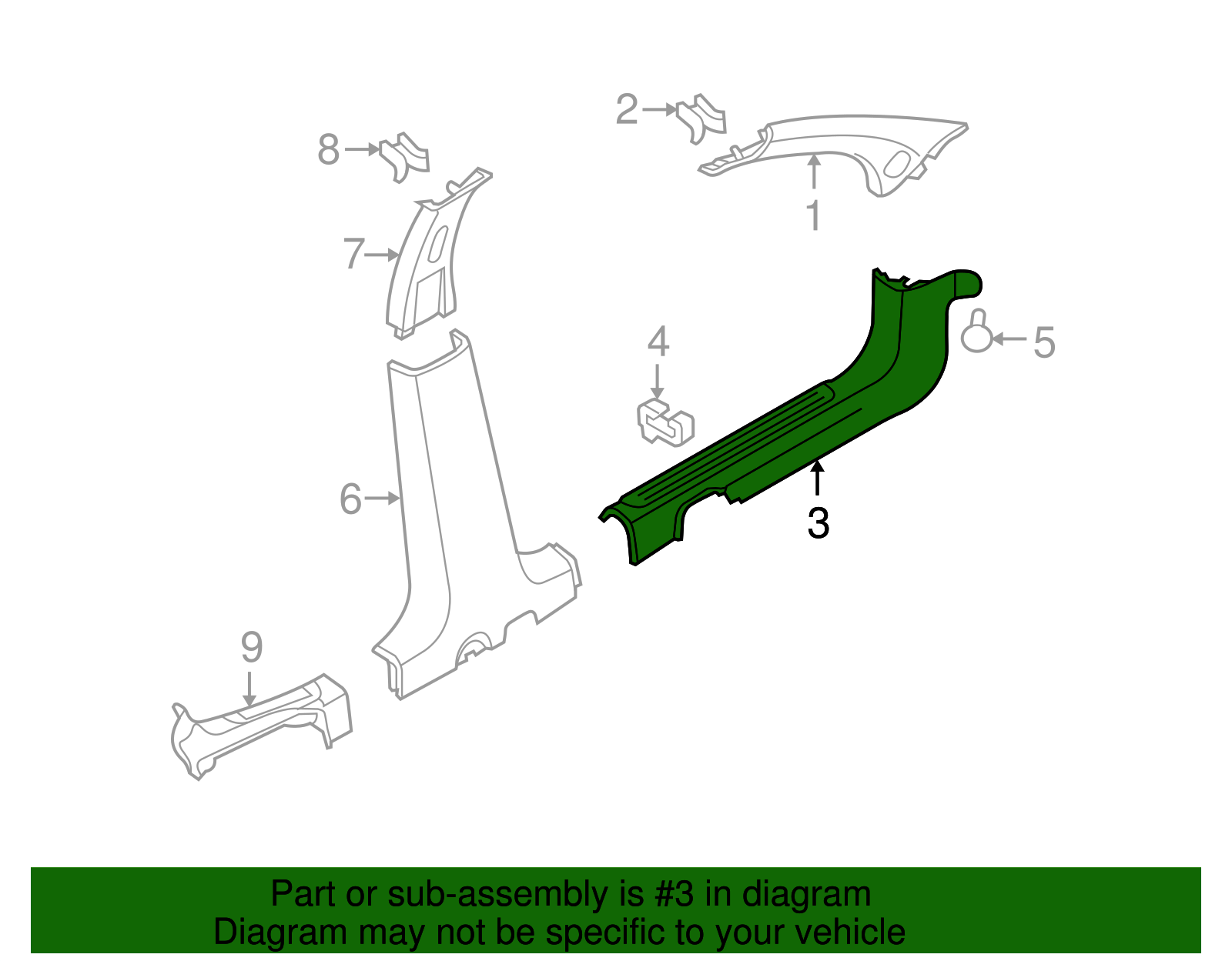 Driver Side Rocker Panel Molding - GM (96649830)