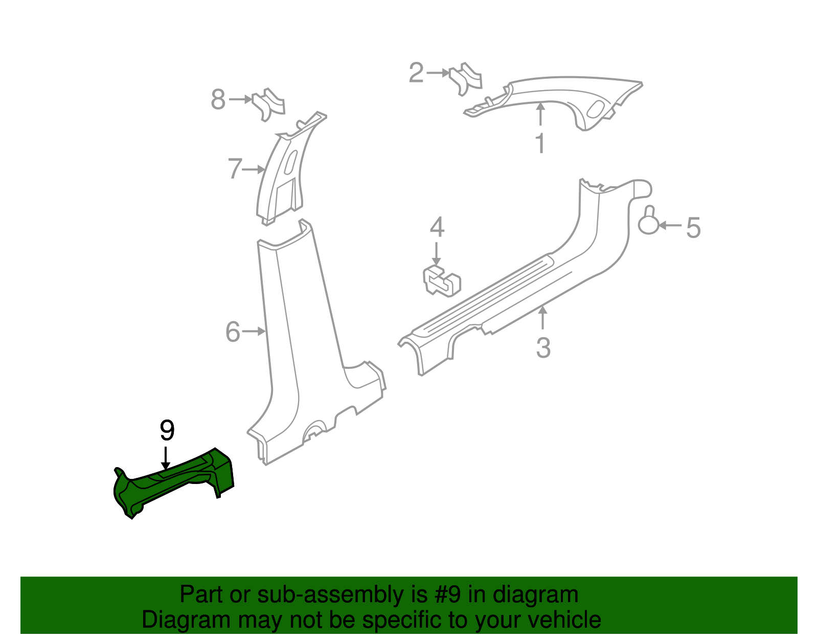 Passenger Side Rear Door Sill Trim - GM (95999813)