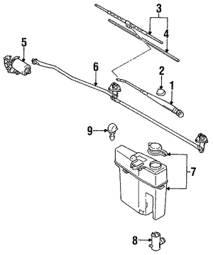 8533050020 - Body: Windshield Washer Pump for Toyota: 4Runner, Camry, Celica, Corolla, Cressida, Land Cruiser, MR2, Pickup, Supra, Tercel Image