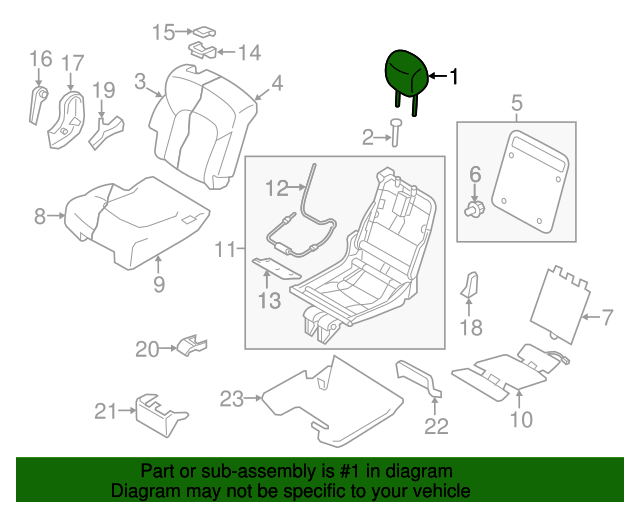 20112016 Infiniti Headrest, Outer 864301LZ0B Infiniti Parts Online