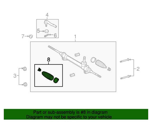 20112020 Toyota Sienna Tie Rod Boot 4553509190 Toyota Parts Center