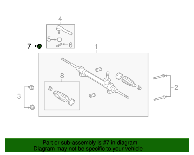 20112022 Toyota Sienna Outer Tie Rod Nut 9017818003 Toyota Parts