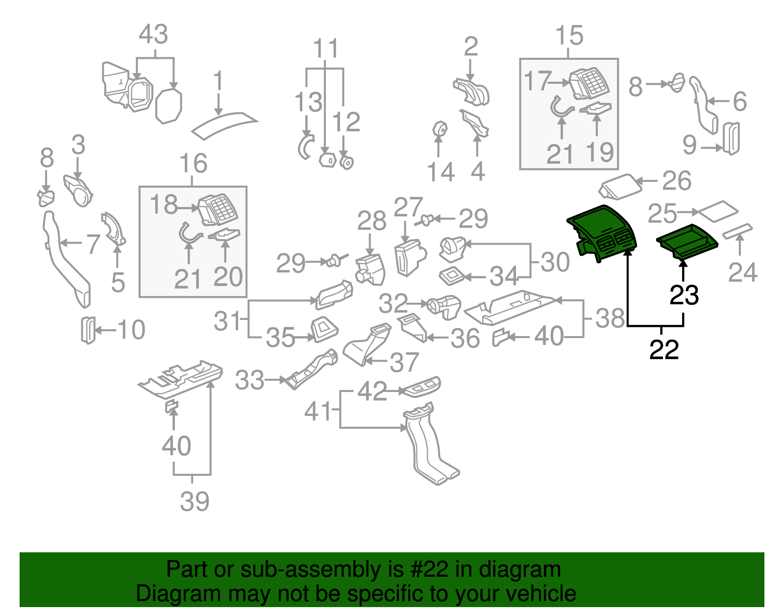 Center Outlet - Volkswagen (7L6-819-727-AH-3X1)