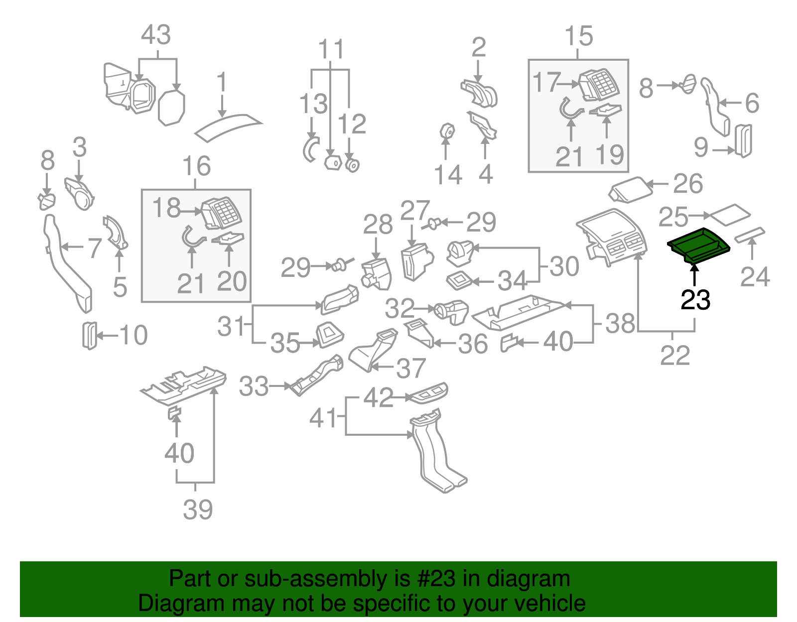 Instrument Panel Storage Compartment - Volkswagen (7L6-857-923-A-3X1)