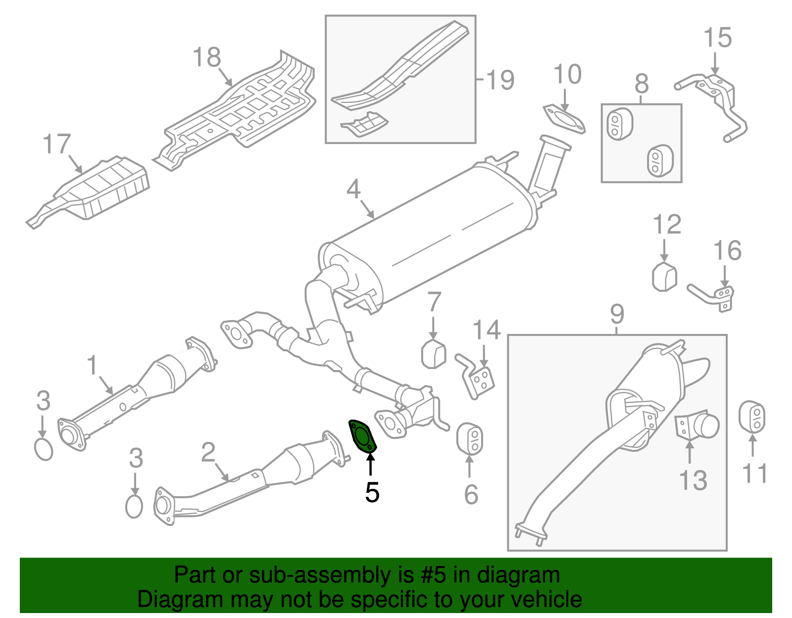 20692-24U0A (2069224u0a) - 1998-2020 Infiniti Muffler W/Tailpipe Gasket ...
