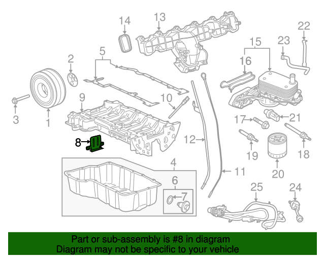 20152019 Ford OEM Engine Oil Pan Baffle AB3Z6C070A OEM Ford Parts