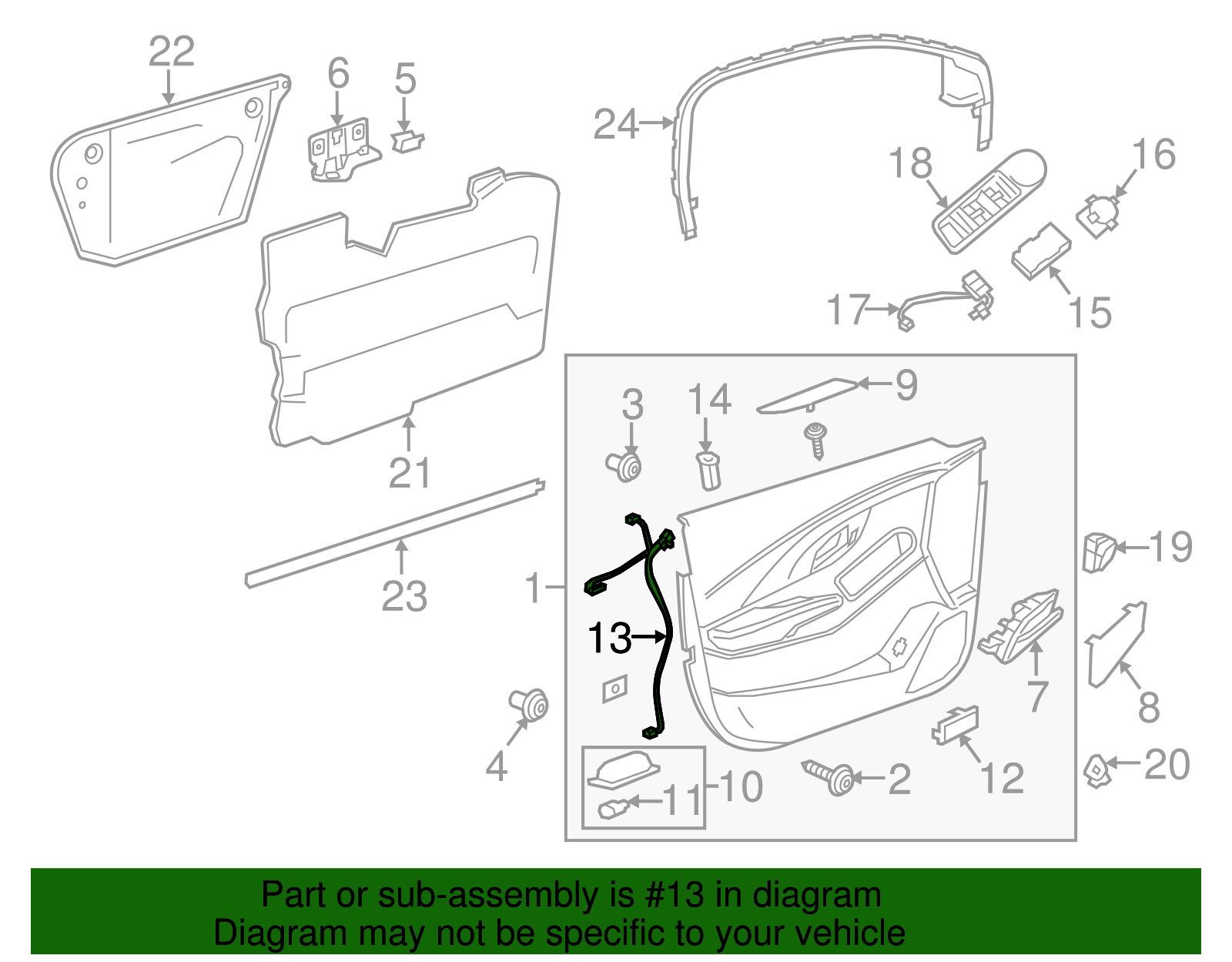 Front Passenger Side Door Wiring Harness - Buick (90921033)