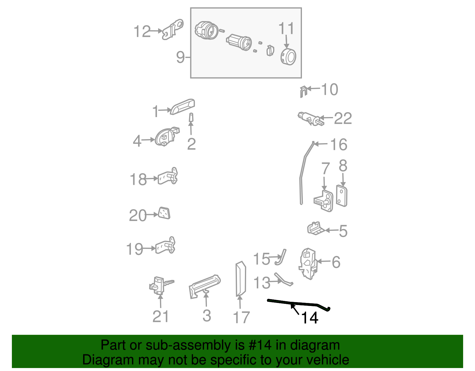 Rod, Front S/D Lkg - GM (10376222)