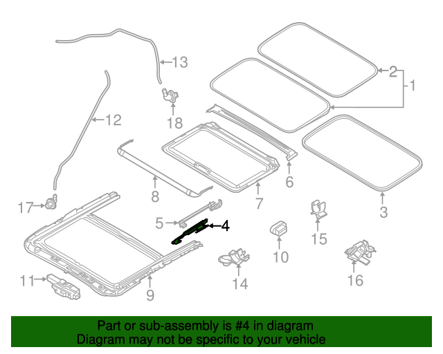 20142018 Mazda 3 Sunroof Guide Jaw Driver's Side (LH) BHP269863