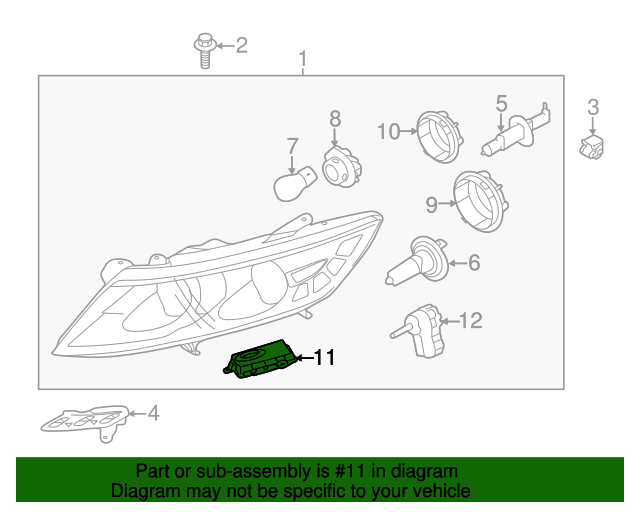 2014-2016 Kia High Intensity Discharge (Hid) Lighting Ballast 92190