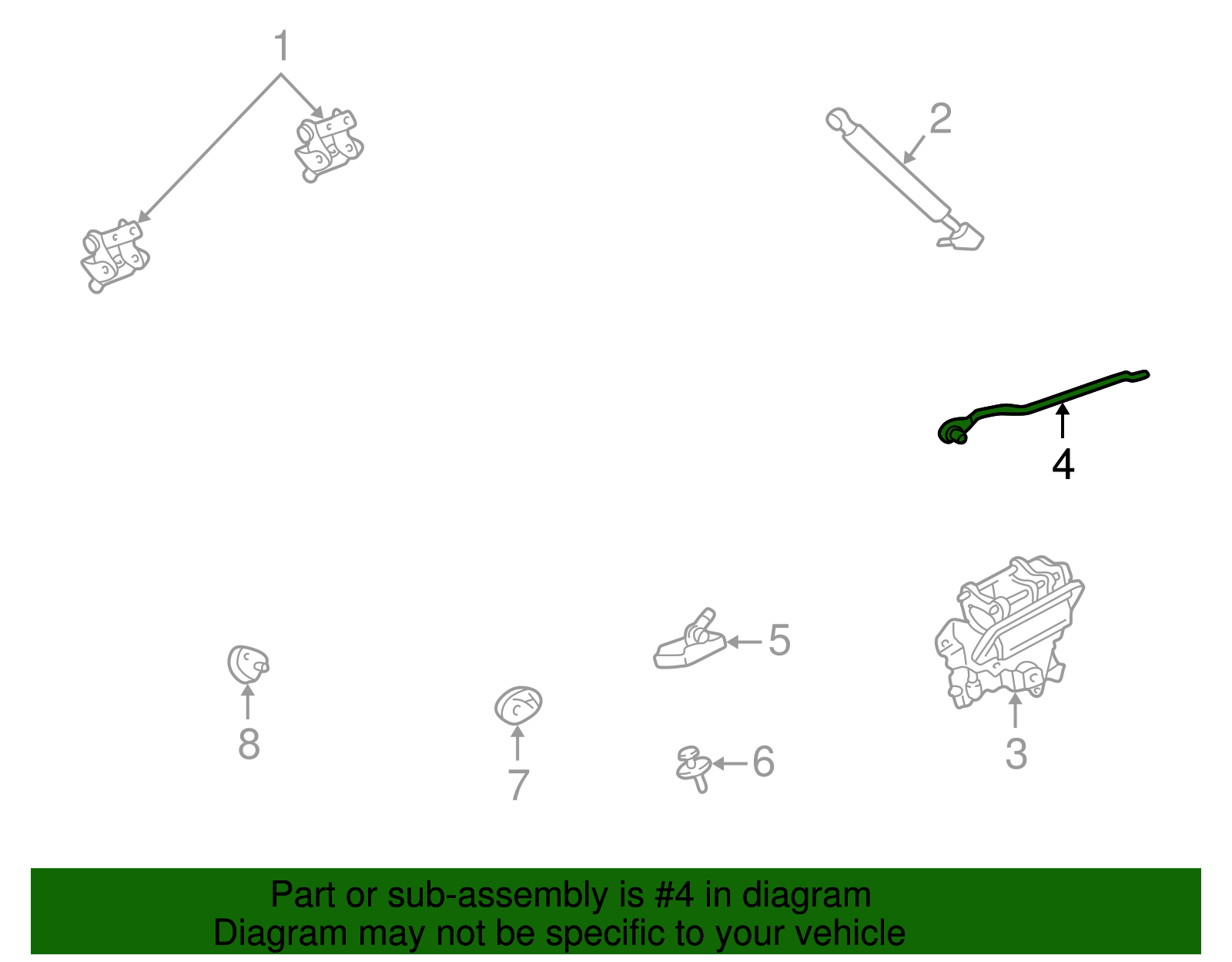 Control Rod - Ford (YL8Z-7843876-AA)