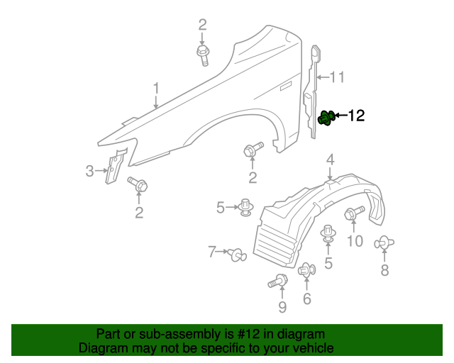 2002-2023 Mitsubishi Fender Liner Clip MU488006 | OEM Parts Online