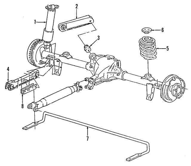 19951996 GM Rear Driver Side Suspension Stabilizer Shaft Bracket