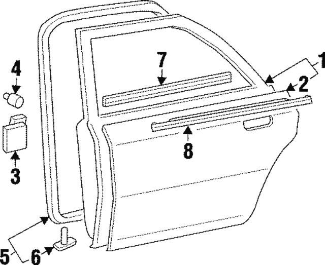 MR184663 - Belt Weather-Strip 1997-2001 Mitsubishi Mirage 