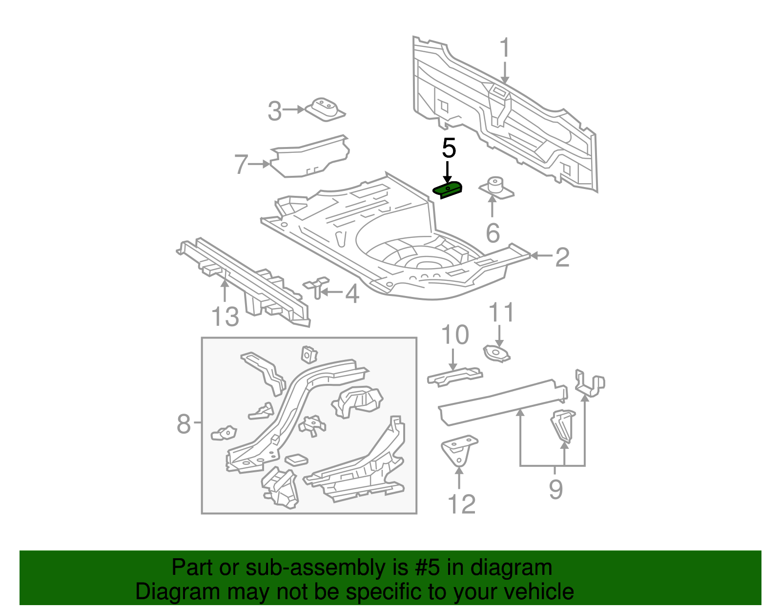 Rear Floor Pan Bracket - Toyota (53213-12110)