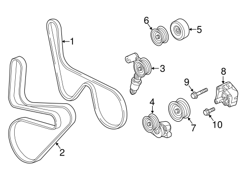 Accessory Drive Belt System Components for 2019 Chevrolet Corvette #0