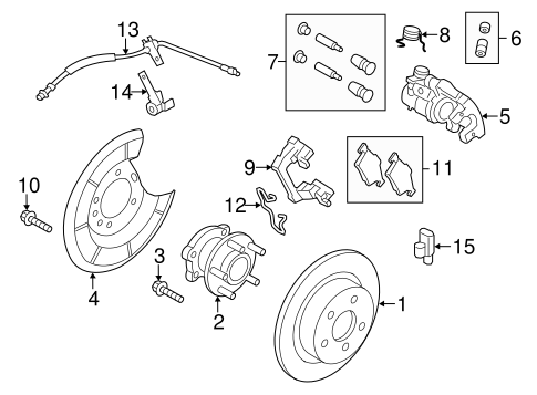 thumbnail image 2 of Rear Driver Side Brake Caliper (Left) For Ford & Mazda - Fits C-Max, Escape, Focus, EcoSport, Mazda 3 2 of 3