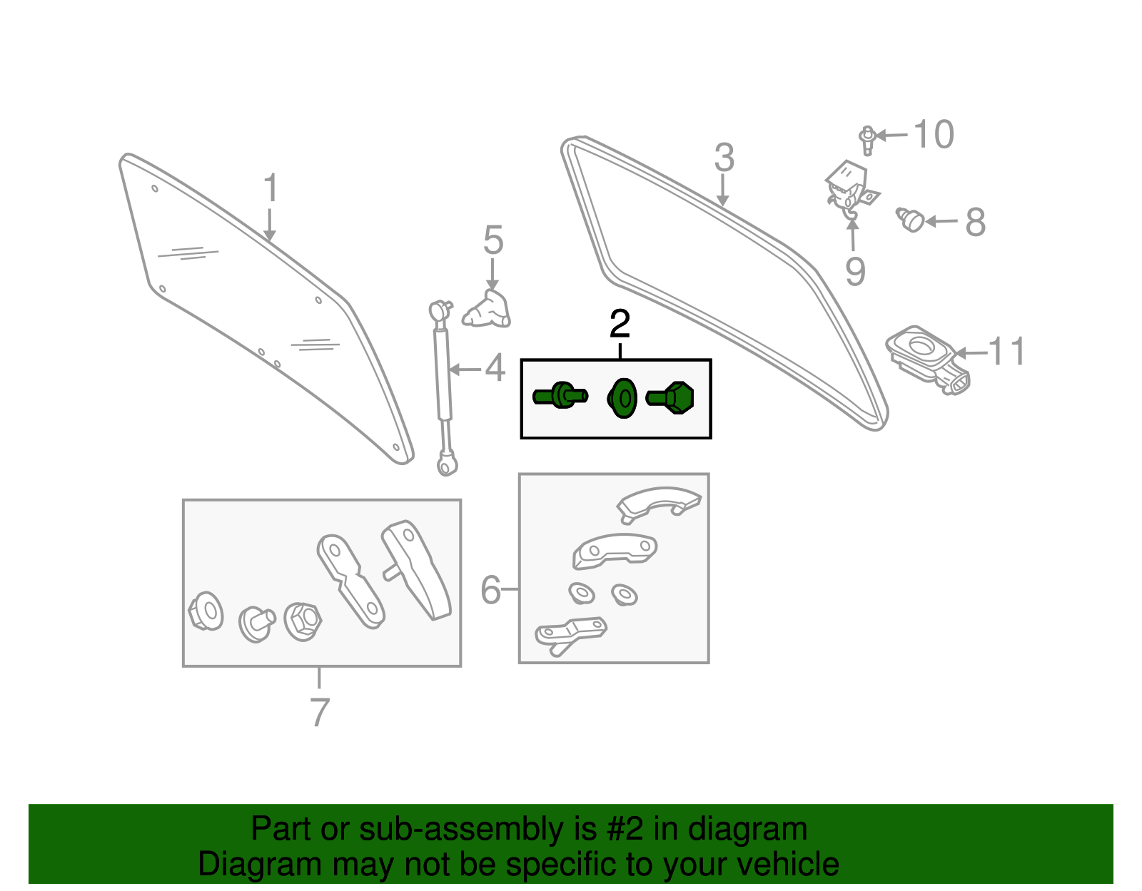 Lift Gate Glass Bracket - Ford (YL8Z-7842146-AA)