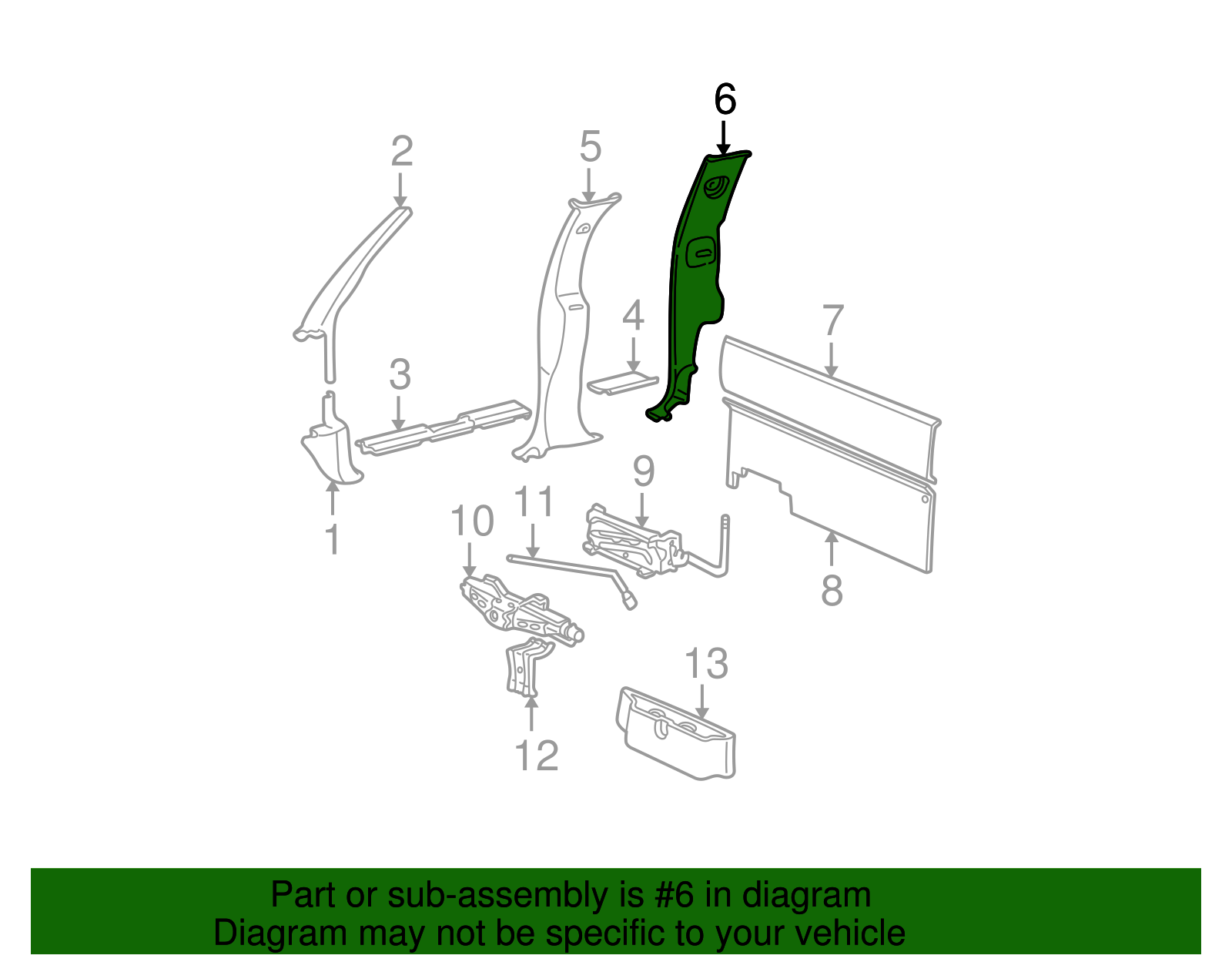 Body C-Pillar Trim Panel - GM (93232157)