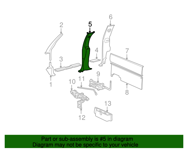 20012002 GM Door Pillar Post Trim Set 15668794