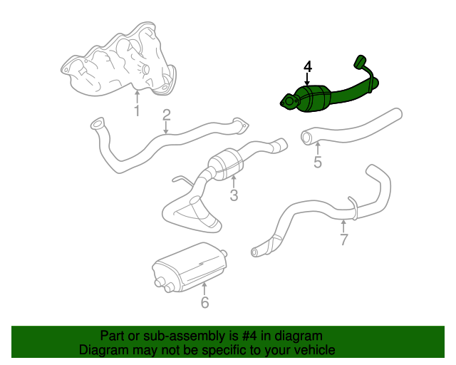 19418964 GM Exhaust Muffler Kit with ThreeWay Catalytic Converter