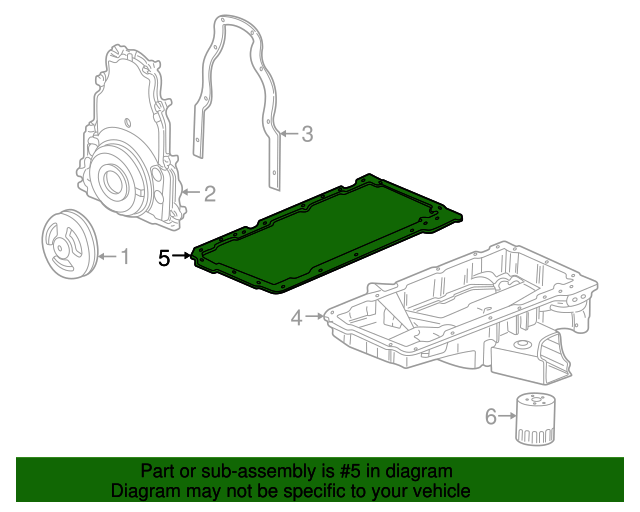 20002004 Chevrolet Corvette Oil Pan Gasket 12562020 GM