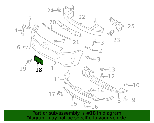 20202021 Ford Escape OEM Bracket License Plate LJ6Z17A385AB OEM