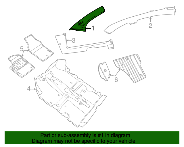 20122017 Fiat 500 Windshield Pillar Trim Driver's Side (LH