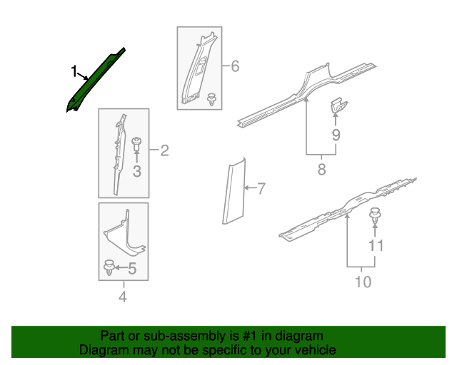 EMB500252NUG Windshield Pillar Trim 20062009 Land Rover Range