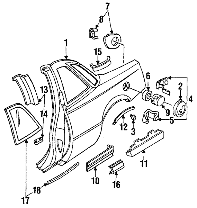 19881995 Buick Regal Belt Molding 10073606