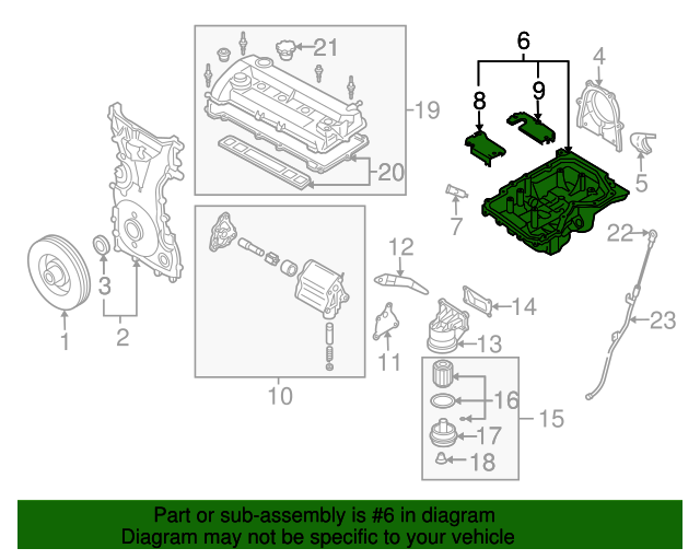 20062008 Mazda 6 Oil Pan L3G210400A