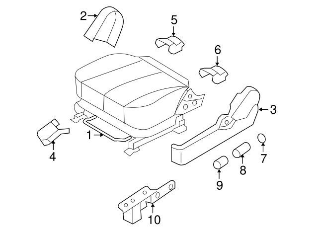 Right Genuine Hyundai 88280-0A600-HZ Seat Cover Assembly Front